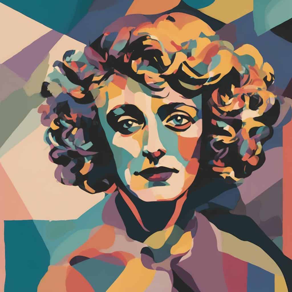 Ζωγραφική πορτρέτου σε αφηρηκό στυλ, πολύχρωμο έργο τέχνης, σύγχρονη τέχνη, σύμβολο ομορφιάς και αντίληψης.